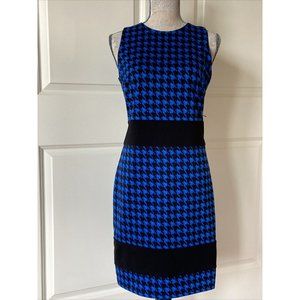 NWT Michael Kors $150 Royal Blue & Black Sleeveless Lined Stretch Dress Sz 6